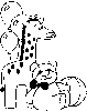 Baby Giraffe and Teddy Bear