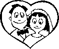 Wedding couple in heart