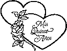 Two Hearts with 'Mis Quince Aos'