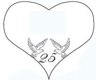 Two Doves with 25
