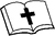 View detail information about 'Bible with cross' - 12-point Emblems Religious Theme